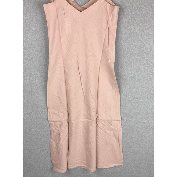 New BARE by Charlie Holiday Womans Large The Slip Dress Rose Pink Hemp Cotton - Picture 11 of 11